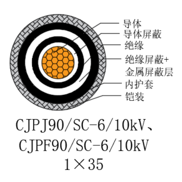 銅芯交聯(lián)聚乙烯絕緣低煙無鹵船用電力電纜-CJPJ90/SC-6/10kV、CJPF90/SC-6/10kV