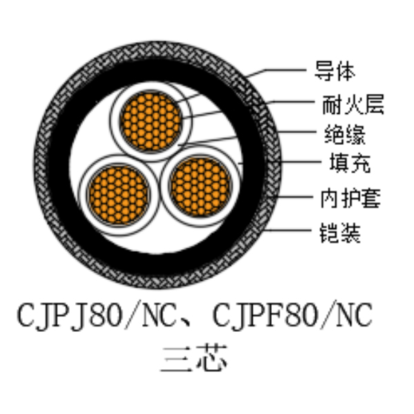 銅芯交聯(lián)聚乙烯絕緣低煙無(wú)鹵耐火船用電力電纜-CJPJ80/NC-0.6/1kV、CJPF80/NC-0.6/1kV